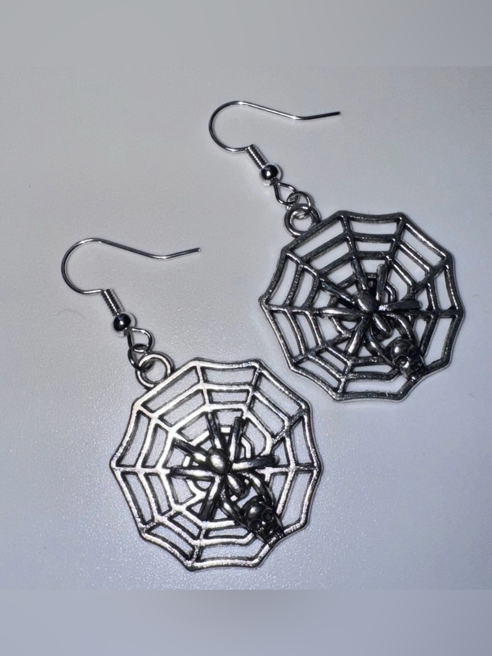 Cobwebs Charms Halloween Nickel Free Handmade Dangle/Fishhook Earrings